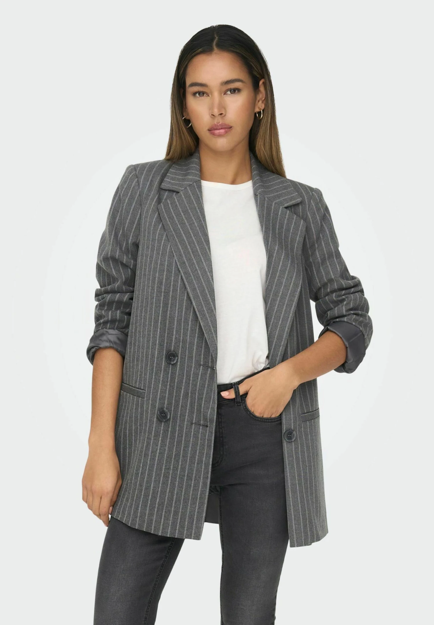ONLY BlazerDark Grey Melange Donna Giacche E Blazer ON321G1RC-C11 1 ONLY BlazerDark Grey Melange Donna Giacche E Blazer ON321G1RC-C11
