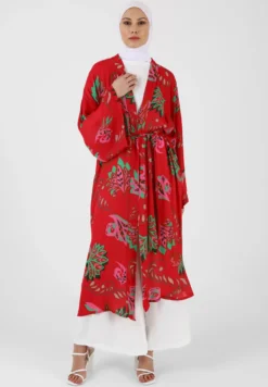 V Neck Collar Kimono Refka Giacca LeggeraMulti Coloured Donna Giacche E Blazer MHR21G01T-T11