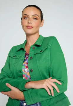 Unifarbene Mit Knöpfen Und TaschenGiacca Di JeansGreen Donna Giacche E Blazer C5E21G04E-M11 -Ulla Popken Negozio 5637ebdcec23472ba0ed40fa3946dd1a