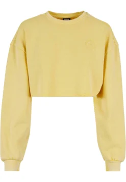 URBAN CLASSICS Cropped Flower Embroidery Terry CrewFelpaVintagesun Donna Felpe UR621J066-E11