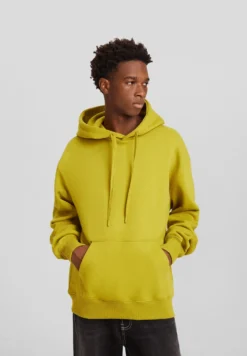 BERSHKA BasicFelpa Con CappuccioGreen Donna Felpe BEJ22S0CY-M12