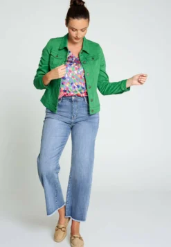 Unifarbene Mit Knöpfen Und TaschenGiacca Di JeansGreen Donna Giacche E Blazer C5E21G04E-M11